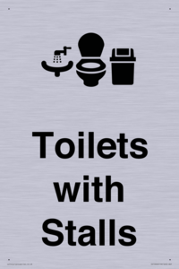 Toilets: Stalls and Wash Basin with Sanitary Bin